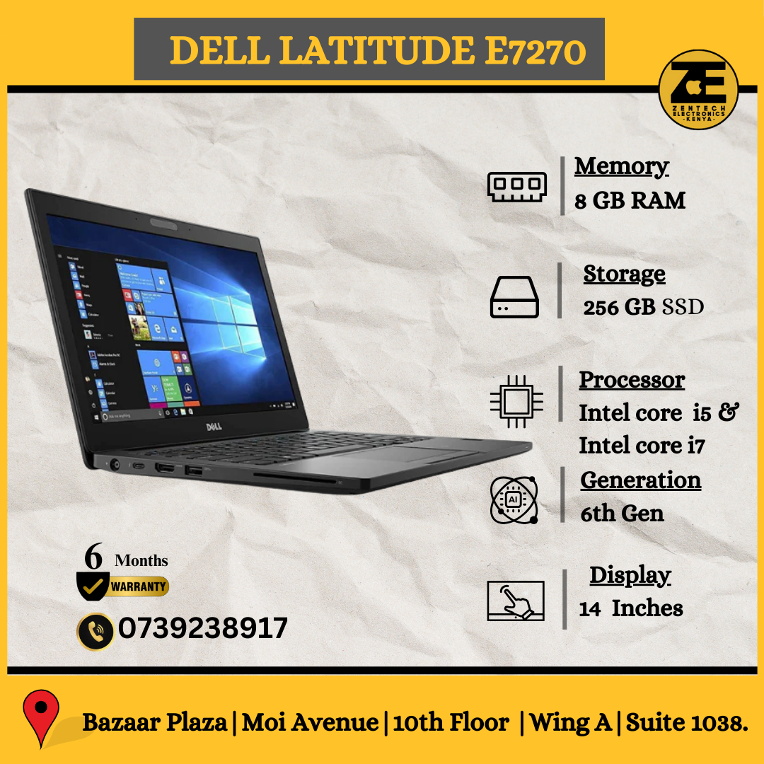 Dell Latitude E7270 laptop front view with 12.5″ display